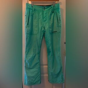 Women’s Aqua Snow Pants Adjustable Inside Waist, Vented Thighs, Size Small